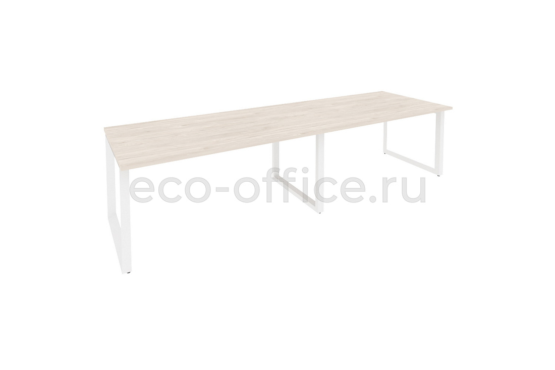 Стол переговорный (2 столешницы) ONIX O.MO-PRG-2.4 Денвер Светлый / Белый металл  купить в Кранодаре