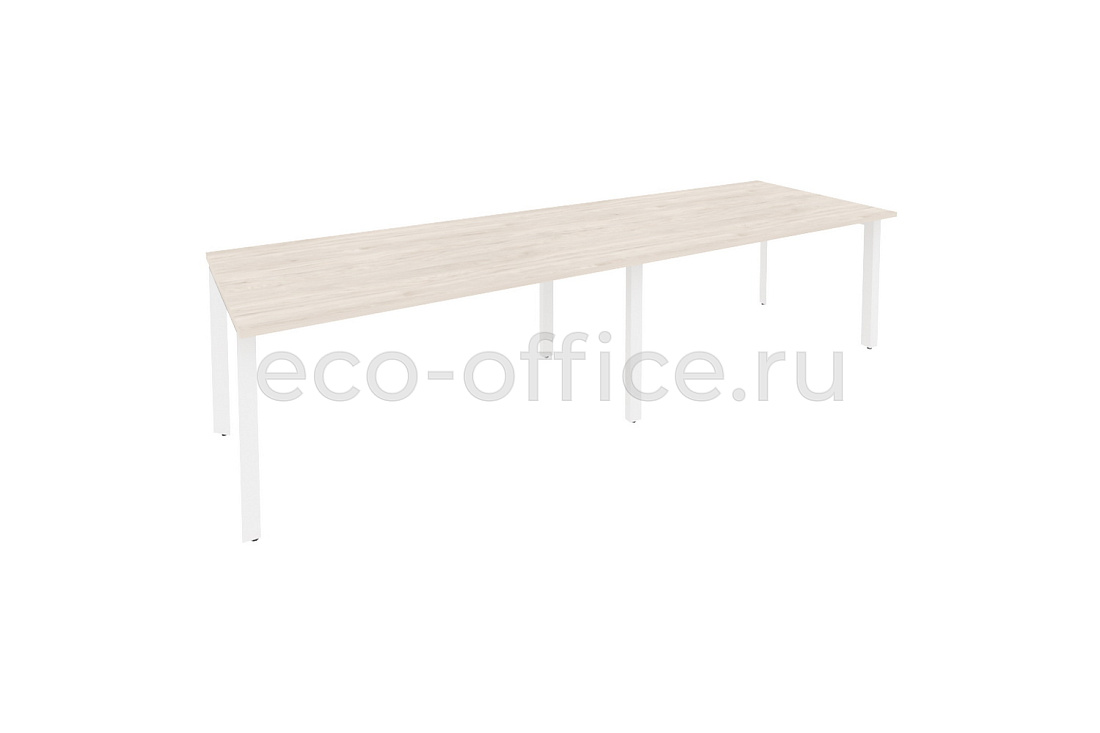 Стол переговорный (2 столешницы) ONIX O.MP-PRG-2.4 Денвер Светлый / Белый металл  купить в Кранодаре