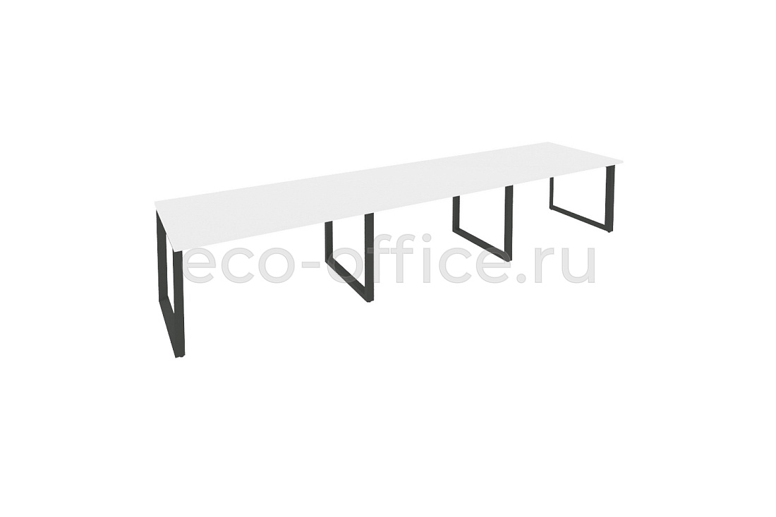 Стол переговорный (3 столешницы) ONIX O.MO-PRG-3.3 Белый Бриллиант / Антрацит металл  купить в Кранодаре