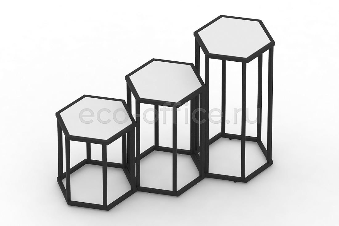 Стол журнальный HEX-450 Белый / Чёрный металл  стоимость