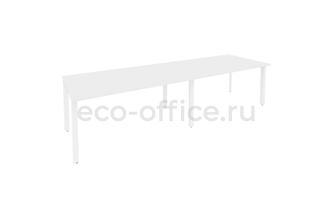 Стол переговорный (2 столешницы) ONIX O.MP-PRG-2.4 Белый Бриллиант / Белый металл  купить в Кранодаре