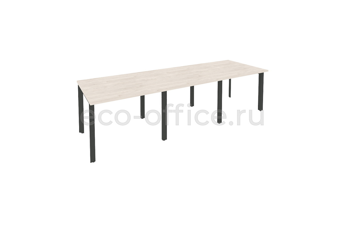 Стол переговорный (3 столешницы) ONIX O.MP-PRG-3.1 Денвер Светлый / Антрацит металл купить в Кранодаре