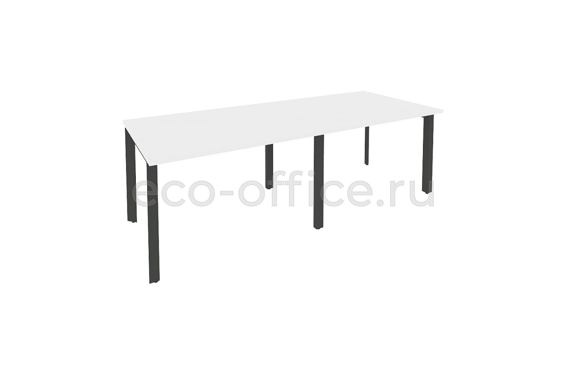Стол переговорный (2 столешницы) ONIX O.MP-PRG-2.2 Белый Бриллиант / Антрацит металл  купить в Кранодаре