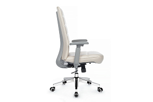 Кресло руководителя RV Chair SAM-M B654-1 Кремовая экокожа фото