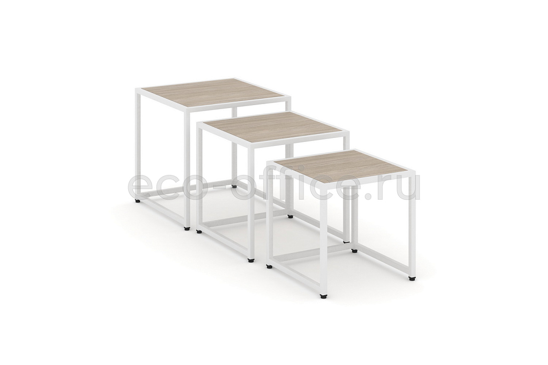 Стол журнальный LOFT VR.L-SJK-50 Дуб Аттик / Белый металл  стоимость