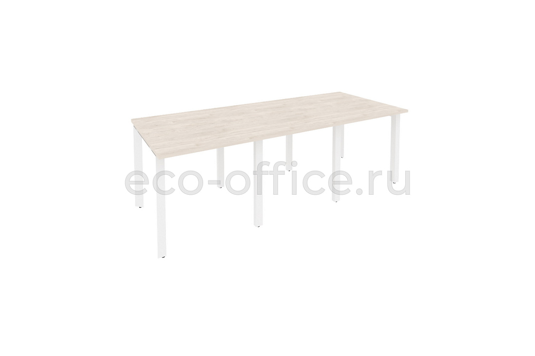 Стол переговорный (3 столешницы) ONIX O.MP-PRG-3.0 Денвер Светлый / Белый металл  купить в Кранодаре